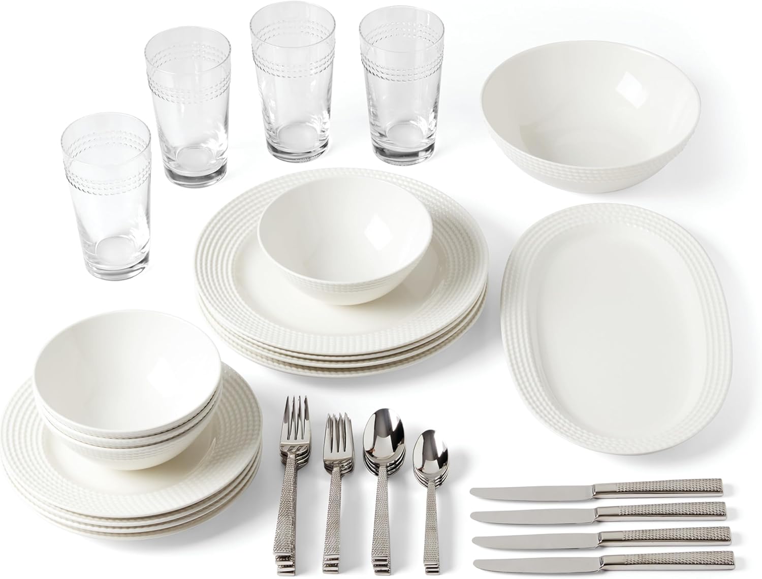 Kate Spade New York Ks Wickford 38 Piece Set, 24.00, White